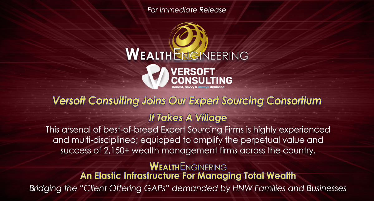 Versoft Consulting Joins The Wealth Engineering Expert Sourcing Consortium