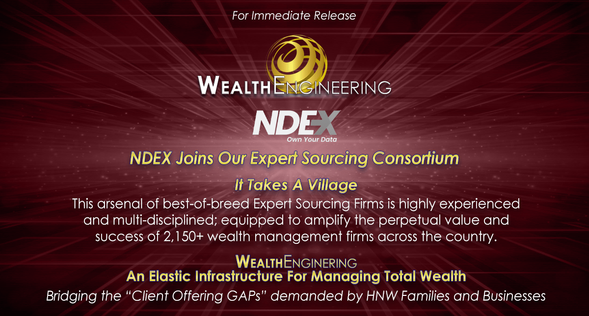 NDEX Joins The Wealth Engineering Expert Sourcing Consortium